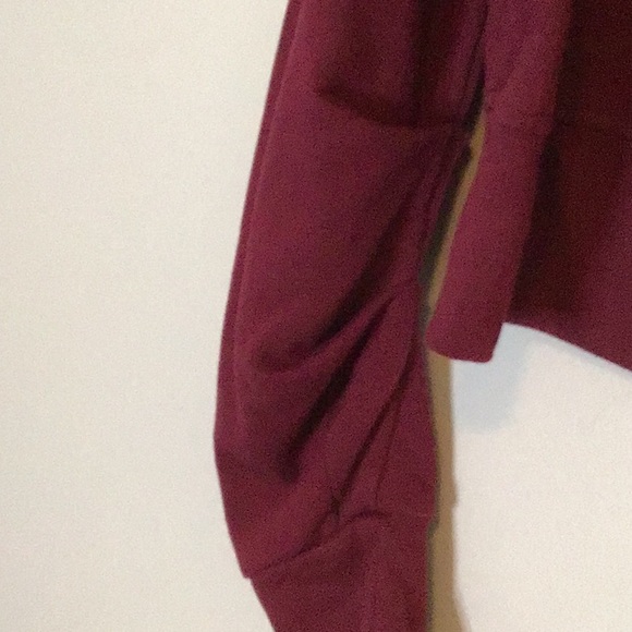 Ladies M Burgundy Cropped Sweatshirt - Picture 2 of 4